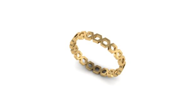 14K Gold Infinity Honeycomb Ring