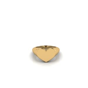 14K Gold Heart Signet Pinky Ring
