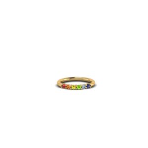 14K Gold Rainbow Gemstone Ring