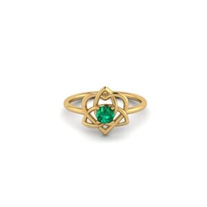 The Ann 14k Gold Emerald Sisters Celtic Knot