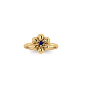 The Marlene 14k Gold Flower Ring with Gemstone