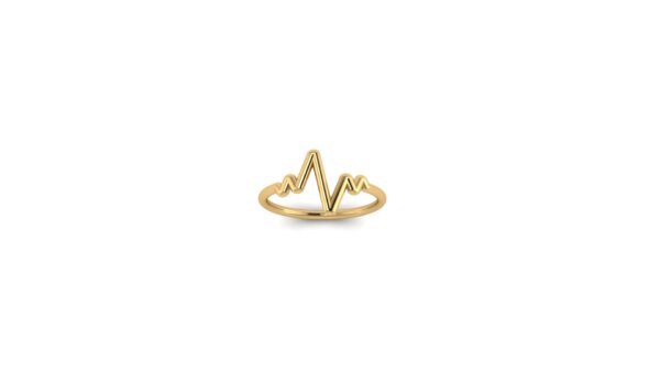 The Jude 14k Gold Heartbeat Ring_Sister Sister Jewelry